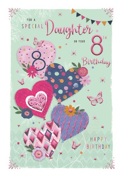ICG Daughter 8th Birthday Card