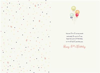 ICG Sister 16th Birthday Card