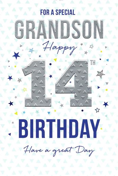 ICG Grandson 14th Birthday Card