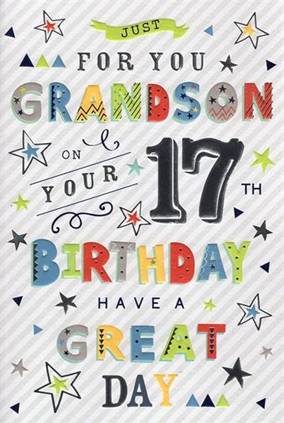 ICG Grandson 17th Birthday Card