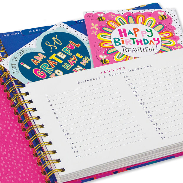 Rachel Ellen Birthday Card Planner Book