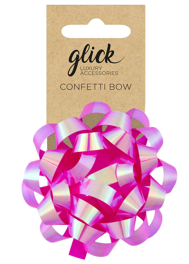 Glick Irridescent Pink Confetti Bow