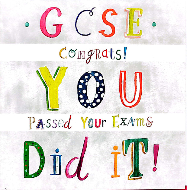 Ling Designs Congratulations You've Passed Your G.c.s.e. Exams Card 