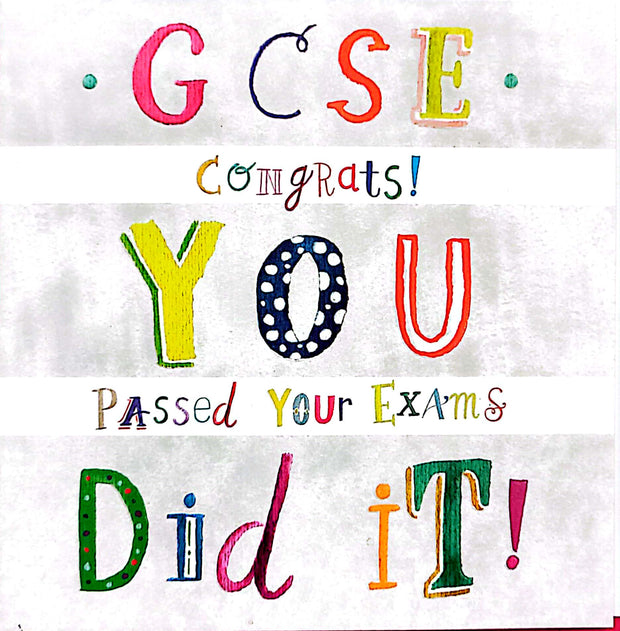 Ling Designs Congratulations You've Passed Your G.C.S.E. Exams Card