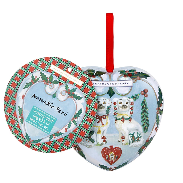 Heathcote & Ivory Nathalie Lete Christmas Edition Scented Soap in Heart Shaped Tin