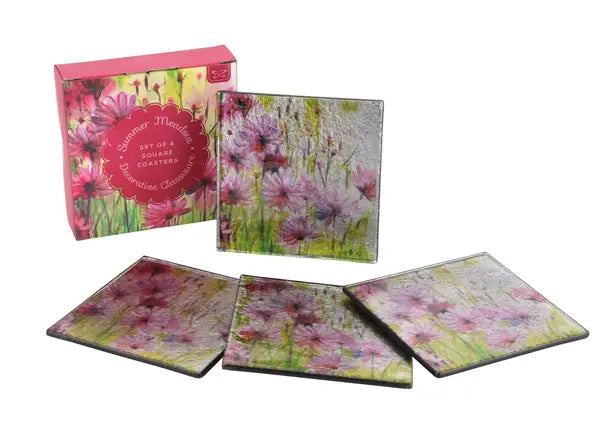 Summer Meadow Set of 4 Glass Coasters
