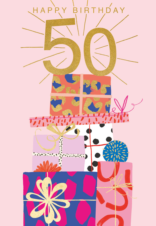 Abacus Female Happy 50th Birthday Card