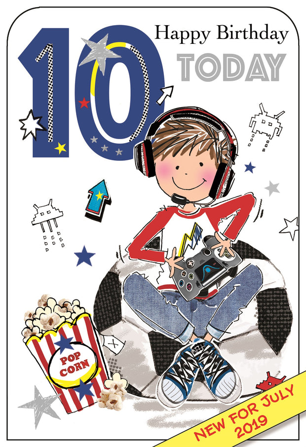 Jonny Javelin Age 10 Birthday Card