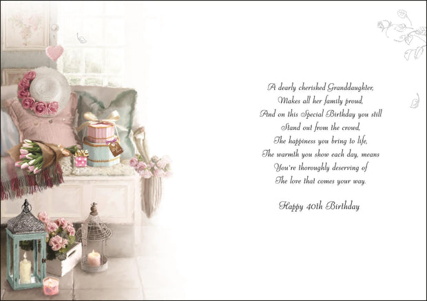 Jonny Javelin Granddaughter 40th Birthday Card