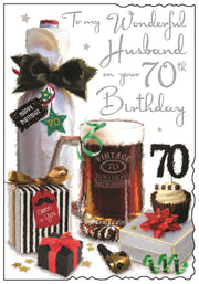 Jonny Javelin Husband 70th Birthday Card