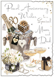 Jonny Javelin Mum & Dad Pearl Anniversary Card
