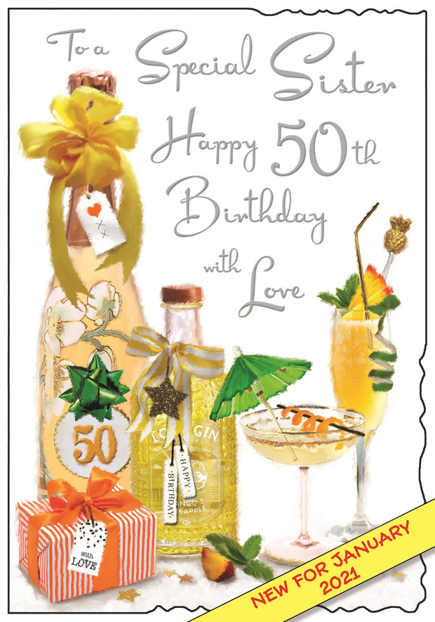 Jonny Javelin Sister 50th Birthday Card