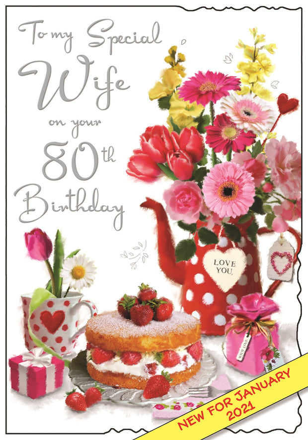 Jonny Javelin Wife 80th Birthday Card