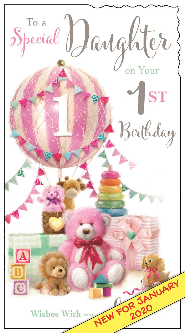 Jonny Javelin Daughter's 1st Birthday Card
