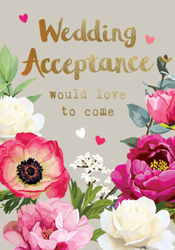 Sarah Kelleher Wedding Day Acceptance Card