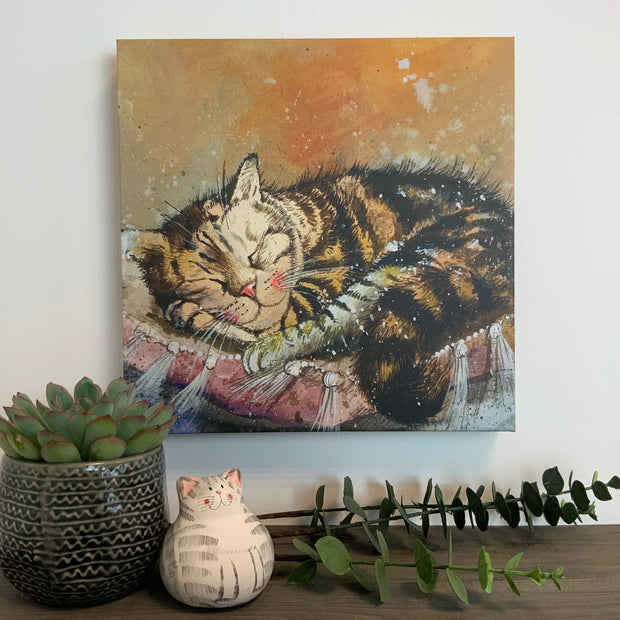 Alex Clark Sleep Tight Cat Canvas