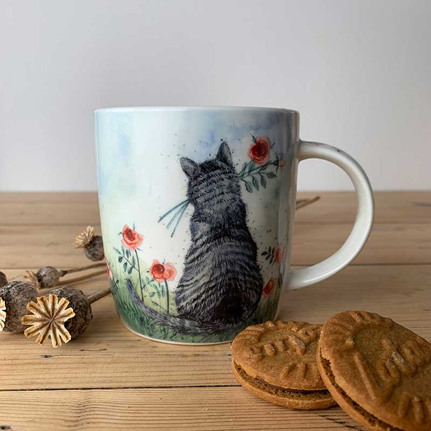 Alex Clark Cat & Roses Mug
