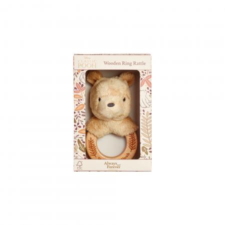 Rainbow Designs Classic Always & Forever Winnie The Pooh Wooden Ring Rattle