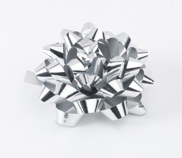 Hallmark Metallic Silver Confetti Bow