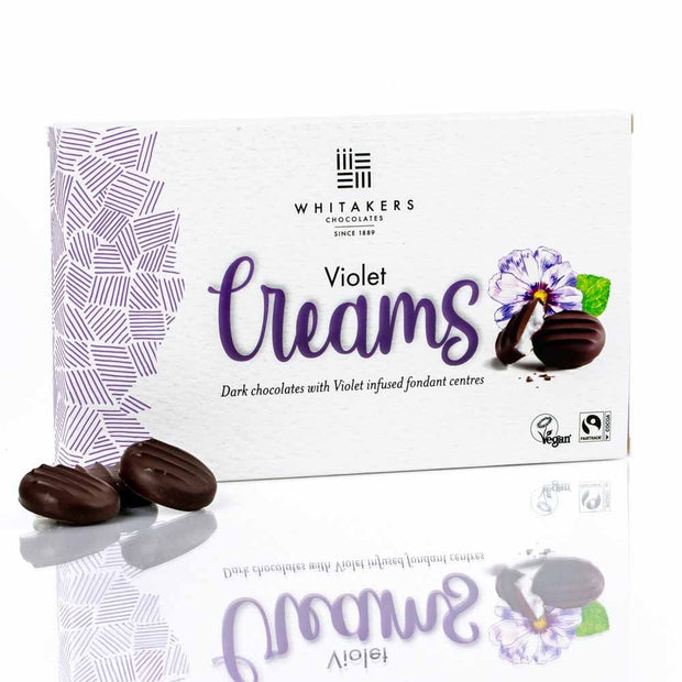 Whitakers Dark Chocolate Violet Creams Box 150g