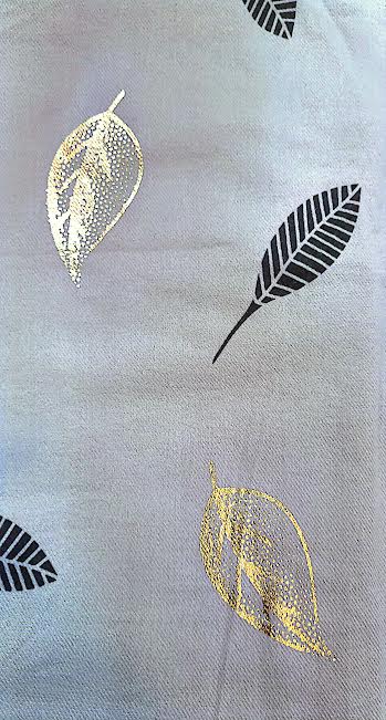 SH Grey Leaf Print Scarf*