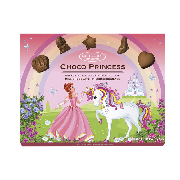 Excelcium solid milk chocolate Princess pieces in carton 100g