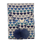 Zelly Blue Heart Knitted Pom Pom Scarf**