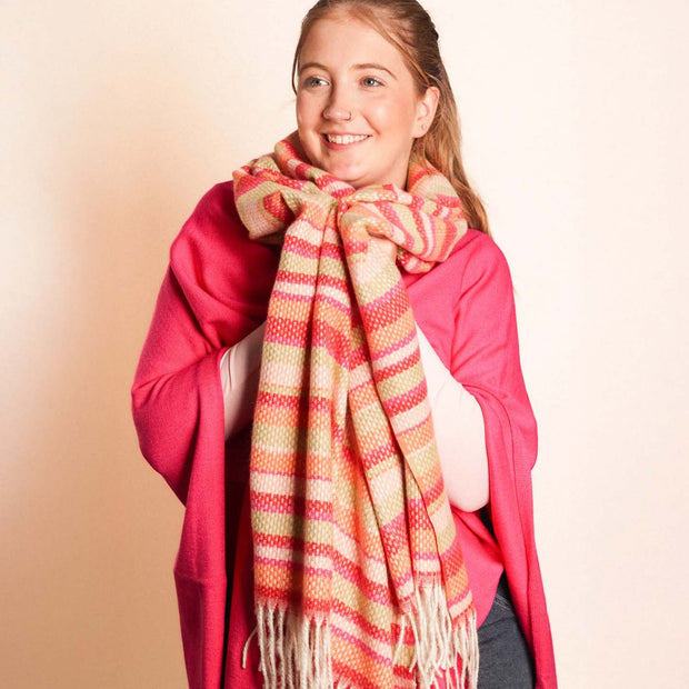 Zelly Winter Weight Orange Stripe Scarf**