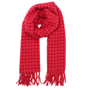 Zelly Winter Weight Red Checked Scarf**