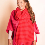 Zelly Winter Weight Red Checked Scarf**
