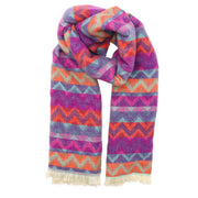 Zelly Winter Weight Purple Zig Zag Scarf**