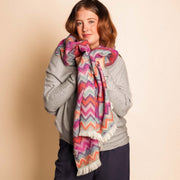Zelly Winter Weight Purple Zig Zag Scarf**