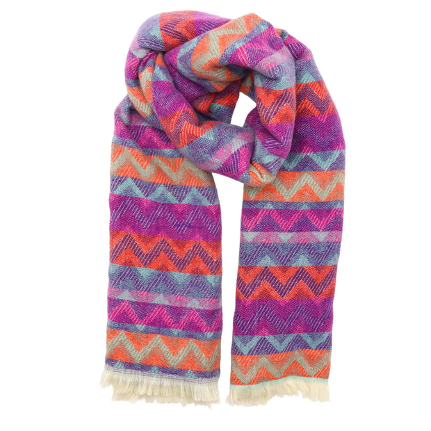 Zelly Winter Weight Purple Zig Zag Scarf**