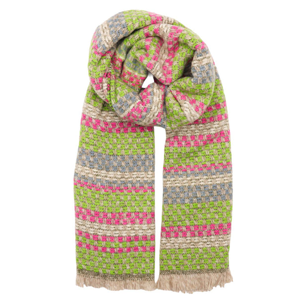 Zelly Winter Weight Green Abstract Scarf**