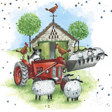 Paper House Tractor & Sheep Birthday Card*