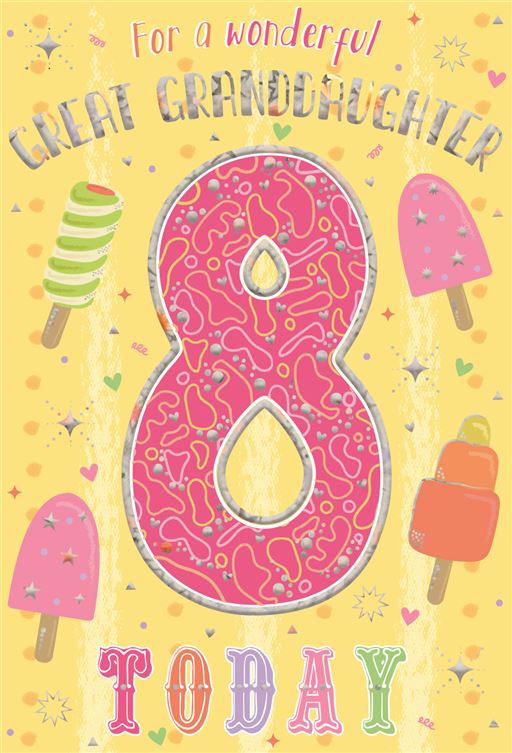 ICG Great Granddaughter 8th Birthday Card