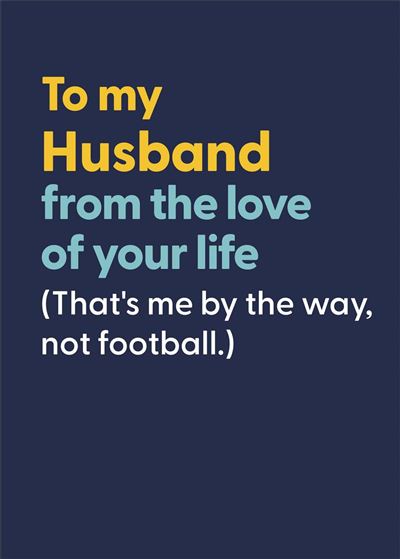 Hanson White Husband Birthday Card