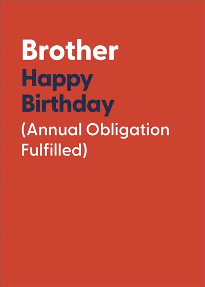 Hanson White Brother Birthday Card