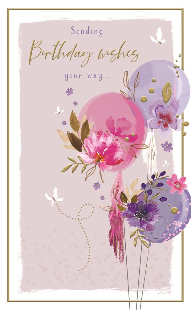 ICG Floral Balloons Birthday Card*