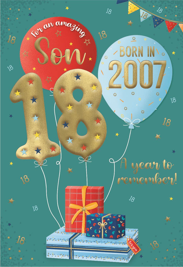 ICG Son 18th Birthday Born in 2007 Card