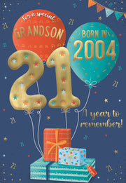 ICG Grandson 21st Birthday Born in 2004 Card