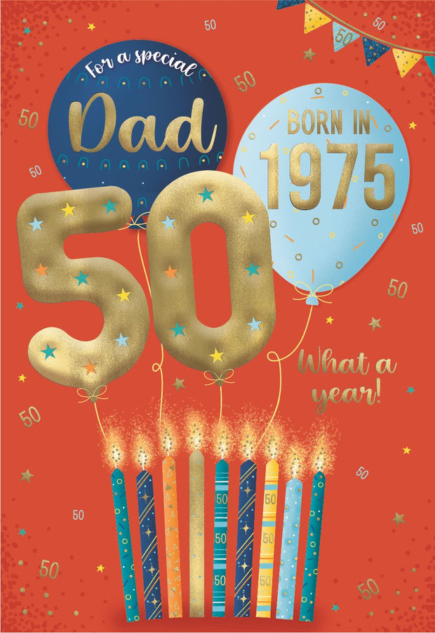 ICG Dad 50th Born in 1975 Birthday Card