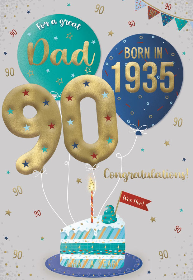 ICG Dad 90th Born in 1935 Birthday Card*