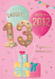 ICG Daughter 13th Birthday Born in 2012 Card