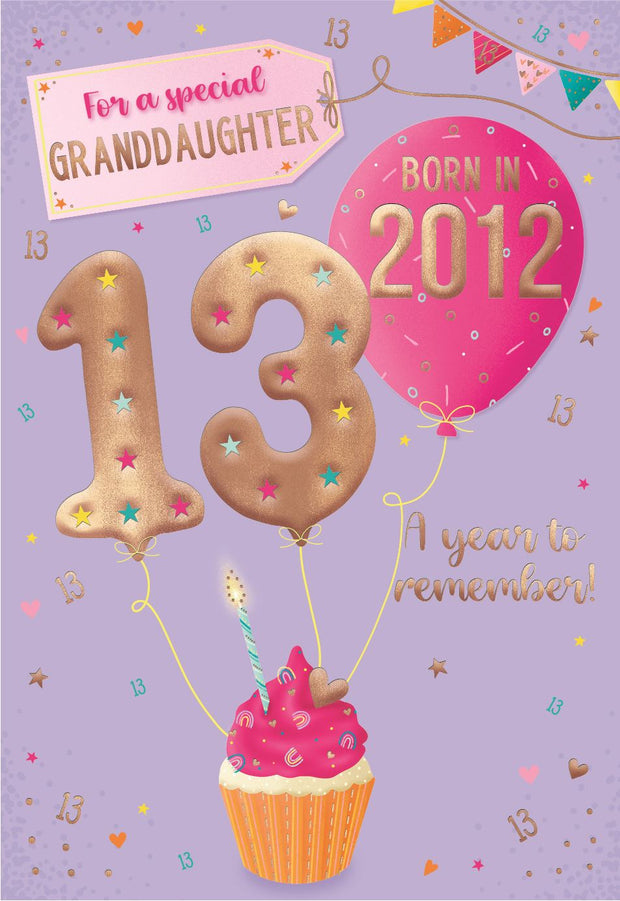 ICG Granddaughter 13th Birthday Born in 2012 Card