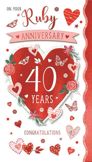 ICG Ruby Wedding Anniversary (40 Years) Handmade Card*