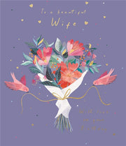 ICG Wife Floral Bouquet Birthday Card*