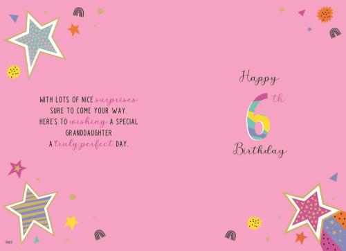 ICG Granddaughter 6th Birthday Card