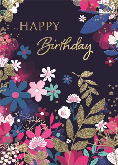 ICG Bright Floral Birthday Card