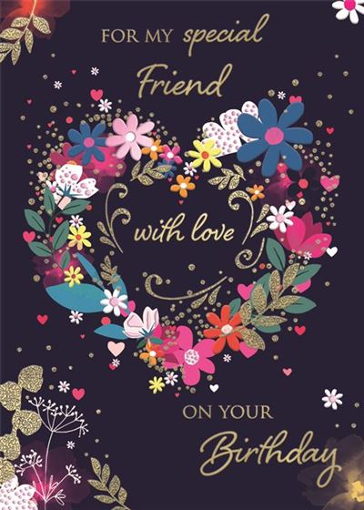 ICG Floral Decorative Heart Birthday Card